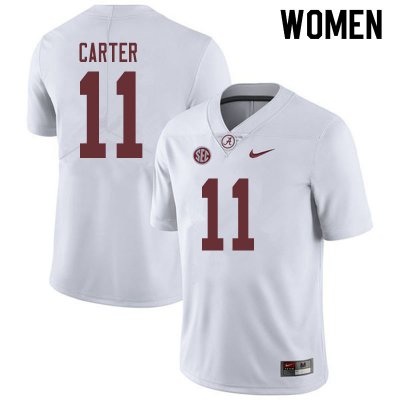 NCAA Women's Alabama Crimson Tide #11 Scooby Carter Stitched College 2019 Nike Authentic White Football Jersey ZS17S40VS